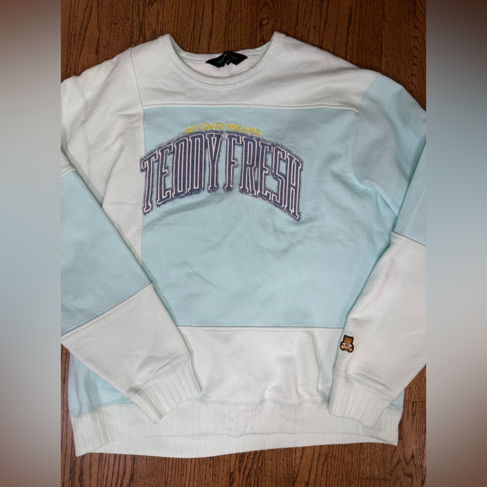 Teddy Fresh Blue my dad wears teddy fresh patchwork Sweatshirt